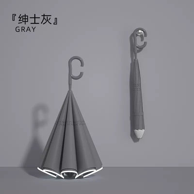 Grand parapluie double avec pliage libre et fonction de suspension de poignée droite inclus