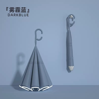 Grand parapluie double avec pliage libre et fonction de suspension de poignée droite inclus