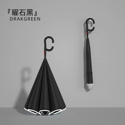 Grand parapluie double avec pliage libre et fonction de suspension de poignée droite inclus