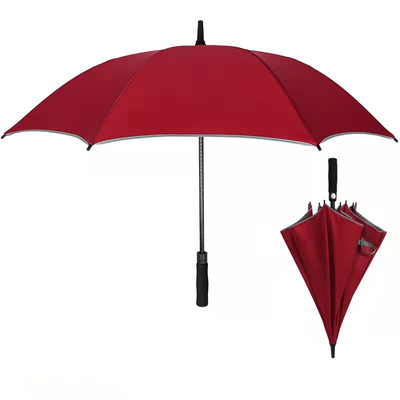 Contrôle manuel de l'industrie Publicité réfléchissante Parapluie de golf avec côtes en fibre de verre