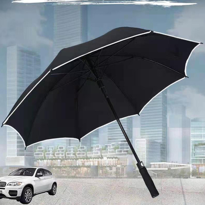 Contrôle manuel de l'industrie Publicité réfléchissante Parapluie de golf avec côtes en fibre de verre