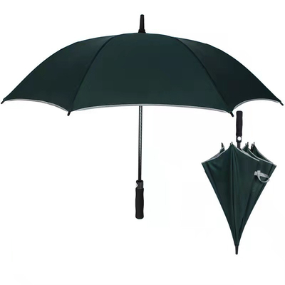 Contrôle manuel de l'industrie Publicité réfléchissante Parapluie de golf avec côtes en fibre de verre