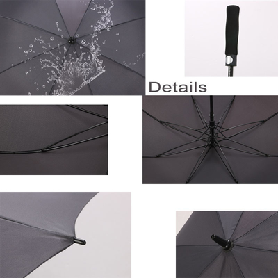 Contrôle manuel de l'industrie Publicité réfléchissante Parapluie de golf avec côtes en fibre de verre
