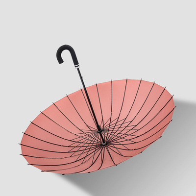 Parapluie à poignée longue cadre en fibre de verre Parapluie avec conception créative de changement de couleur