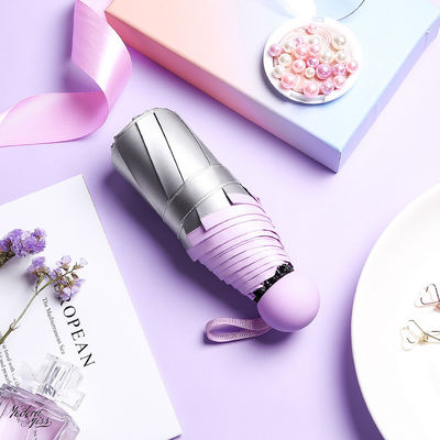 Parapluie en caoutchouc argenté en titane recouvert, à cinq couches, à double usage et à protection UV