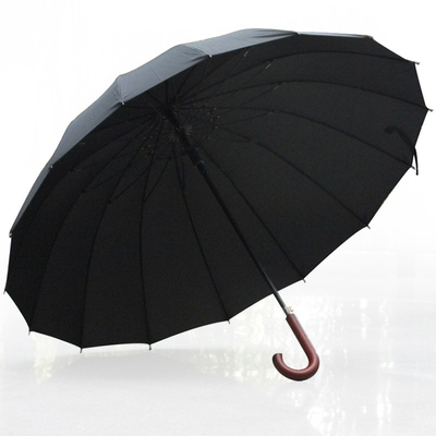 27 pouces 16 côtes Golf parapluie droite avec poignée en bois personnalisé article personnalisé