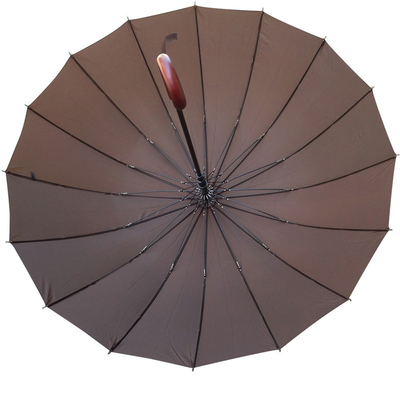 27 pouces 16 côtes Golf parapluie droite avec poignée en bois personnalisé article personnalisé