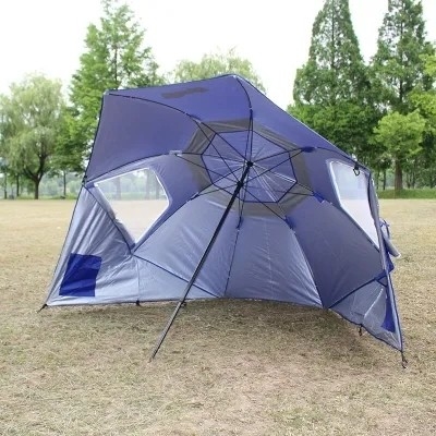 Parapluie multi-fonctionnelle pour tente de montage pour protection UV et conception étanche au vent