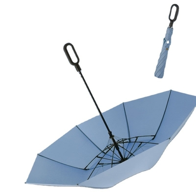 Parapluie à vent renforcé Logo 23 &quot; Parapluie pliable automatique pour homme avec boucle d'anneau