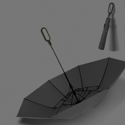 Parapluie à vent renforcé Logo 23 &quot; Parapluie pliable automatique pour homme avec boucle d'anneau