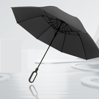 Parapluie à vent renforcé Logo 23 &quot; Parapluie pliable automatique pour homme avec boucle d'anneau