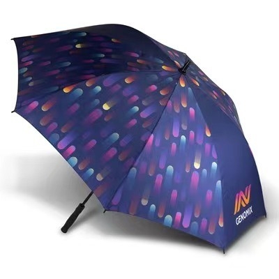 Logo personnalisé Grand parapluie golf sublimation droit pour la protection contre le vent et la pluie