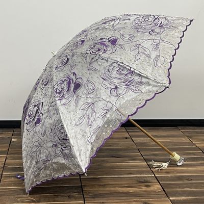 Parapluie pour adultes en rose brodée en paillettes avec fonction étanche et conception légère