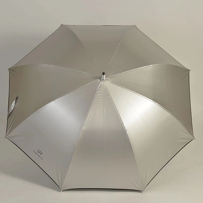 Manche de revêtement en plastique longue double titane argent parapluie automatique de golf pour l' extérieur