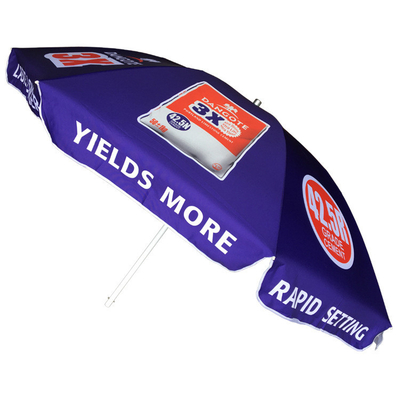 2.4 mètres de diamètre ouvert Logo personnalisé parapluie de plage Pongee pour la publicité en plein air