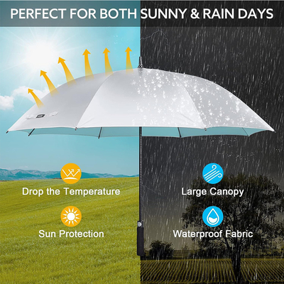 Parapluie de golf de style voyage avec fonction automatique étanche au vent et longue poignée