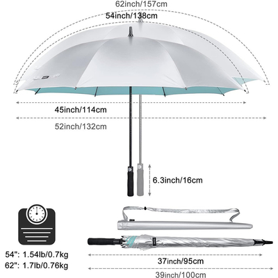 Parapluie de golf de style voyage avec fonction automatique étanche au vent et longue poignée