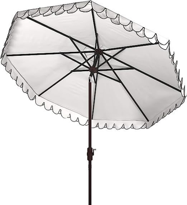 Parapluie de plage de 9 pouces en noir et blanc Auto Tilt pour la collection extérieure
