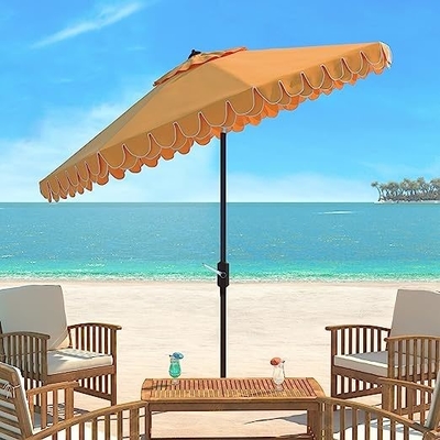 Conseils en plastique Iris Fashion Line Auto Tilt Noir et blanc 9 pouces Petit parapluie de plage