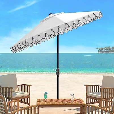 Conseils en plastique Iris Fashion Line Auto Tilt Noir et blanc 9 pouces Petit parapluie de plage