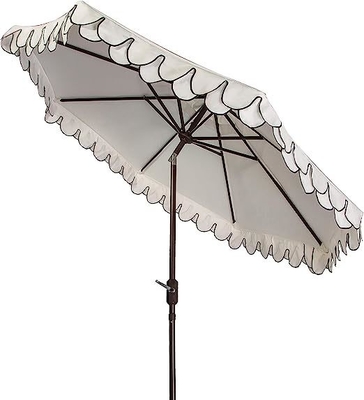 Conseils en plastique Iris Fashion Line Auto Tilt Noir et blanc 9 pouces Petit parapluie de plage