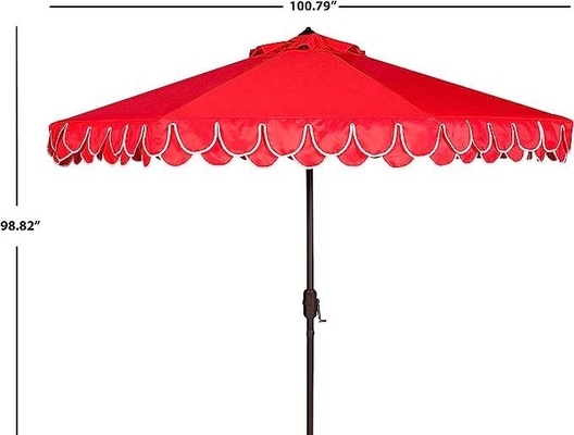 Parapluie noir et blanc 9 pouces ligne de collection extérieure Auto Tilt Parapluie solaire de jardin