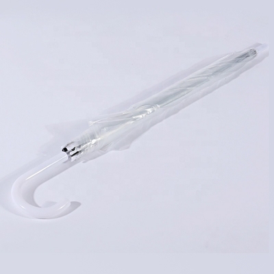Partie Occasion semi-automatique Plastique J manche parapluie avec un auvent transparent