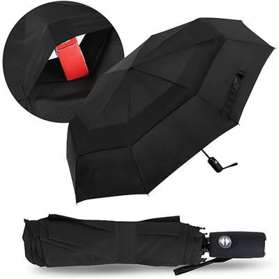 Logo personnalisé Double parapluie pliable Un clic ouvrir parapluie de voyage pour cadeau publicitaire