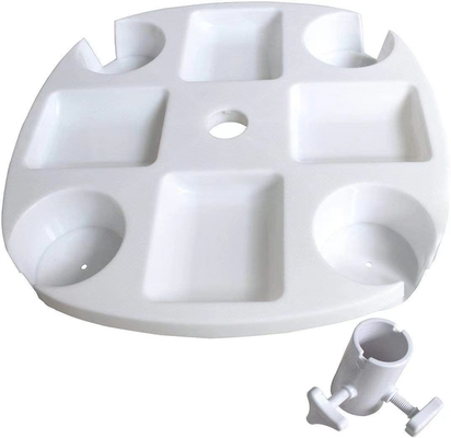 Porteur de tasse en PP et accessoires de plateau en plastique pour parapluie de plage extérieure de style minimaliste