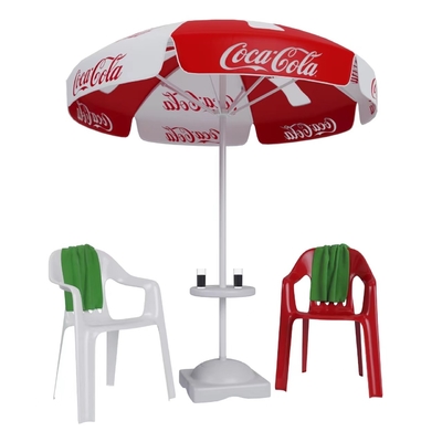 Porteur de tasse en PP et accessoires de plateau en plastique pour parapluie de plage extérieure de style minimaliste