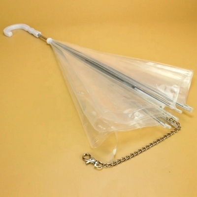 Parapluie en plastique pour animaux de compagnie en plastique blanc transparent et imperméable à l' eau pliable avec poignée en aluminium