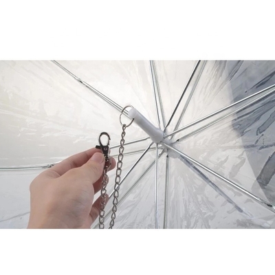 Parapluie en plastique pour animaux de compagnie en plastique blanc transparent et imperméable à l' eau pliable avec poignée en aluminium