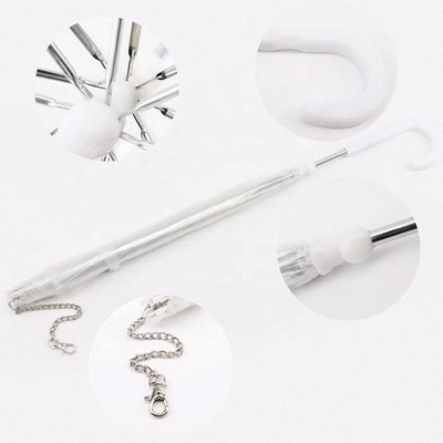 Parapluie en plastique pour animaux de compagnie en plastique blanc transparent et imperméable à l' eau pliable avec poignée en aluminium