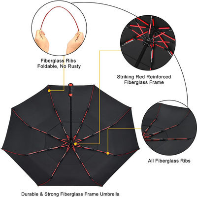 Un parapluie pliable pour hommes avec manche de pneu et un design respirant allemand