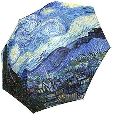 Manuel à 3 plies ouverte Pongee Panel parapluie peinture à l'huile Musée cadeau parapluie manuel fermé