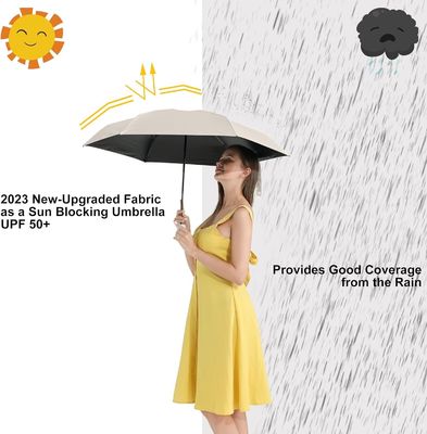Protection solaire Légère Petit parapluie de poche avec couvercle de protection 90 cm de diamètre ouvert