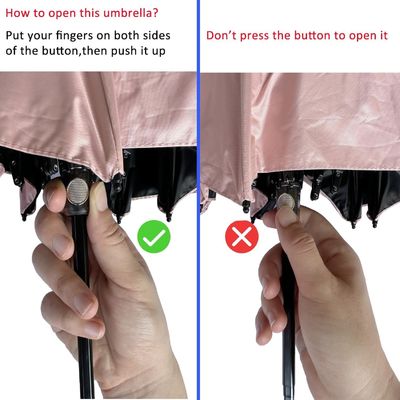 Protection solaire Légère Petit parapluie de poche avec couvercle de protection 90 cm de diamètre ouvert