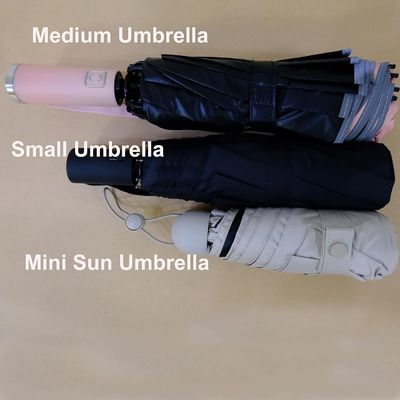 Protection solaire Légère Petit parapluie de poche avec couvercle de protection 90 cm de diamètre ouvert
