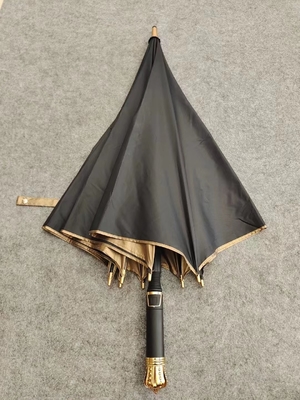Parapluie en or et noir avec impression personnalisée