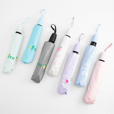 21 pouces * 8k Soleil parapluie trois pliant créatif dessin animé Vinyl cadeau parapluie livraison gratuite