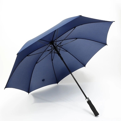 Ombrelle de golf personnalisée en noir et blanc avec 120 cm de diamètre ouvert