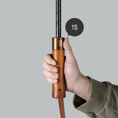 Faisceau en fibre de verre Bois Auto Droit Parapluie étanche Homme et Femme Grand Manche longue