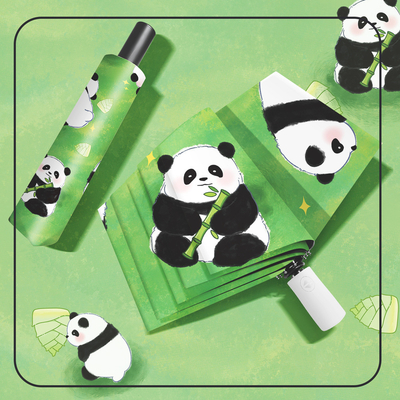 Parapluie de design Panda entièrement automatique pour enfants et adultes