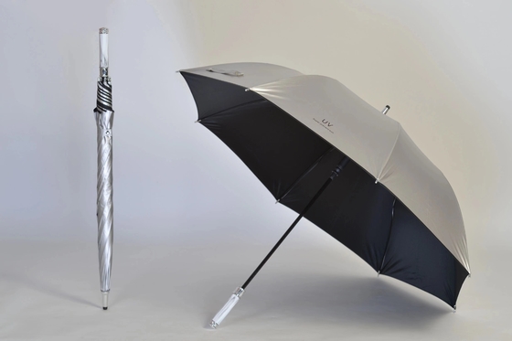 Parapluie semi-automatique de 27 pouces 8k pour la pluie Parapluie en titane argent étanche