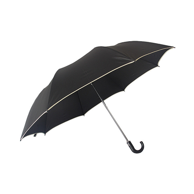 Un parapluie pliable de 27 pouces semi-auto ouvert en forme de J