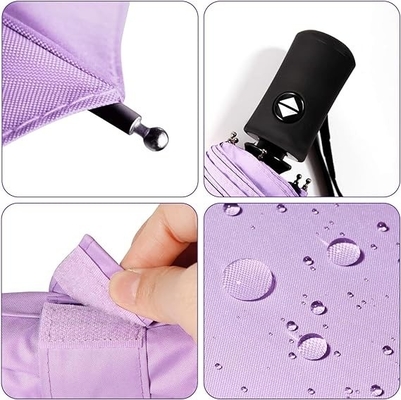 Moderne design style promo Logo 3 Plier parapluie automatique avec 8 côtes en fibre de verre
