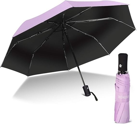 Produit parapluie 3 Polyester pliable 210T avec poignée en plastique ABS et conception imperméable