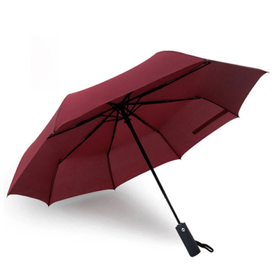 Parapluie triple pliable en polyester 210T avec poignée en plastique ABS et tissu étanche
