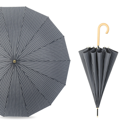 23 pouces * 8k Adultes parapluie à crochet en bois avec un design minimaliste simple et imprimé personnalisé