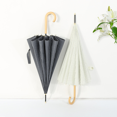 23 pouces * 8k Adultes parapluie à crochet en bois avec un design minimaliste simple et imprimé personnalisé